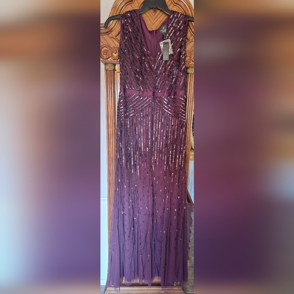 NWT Adrianna Papell Formal Sequin Dress - Purple